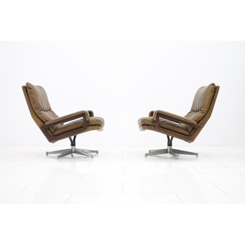 Pair of Lounge Chairs "King" by André Vandenbeuck for Strässle Switzerland - 1965