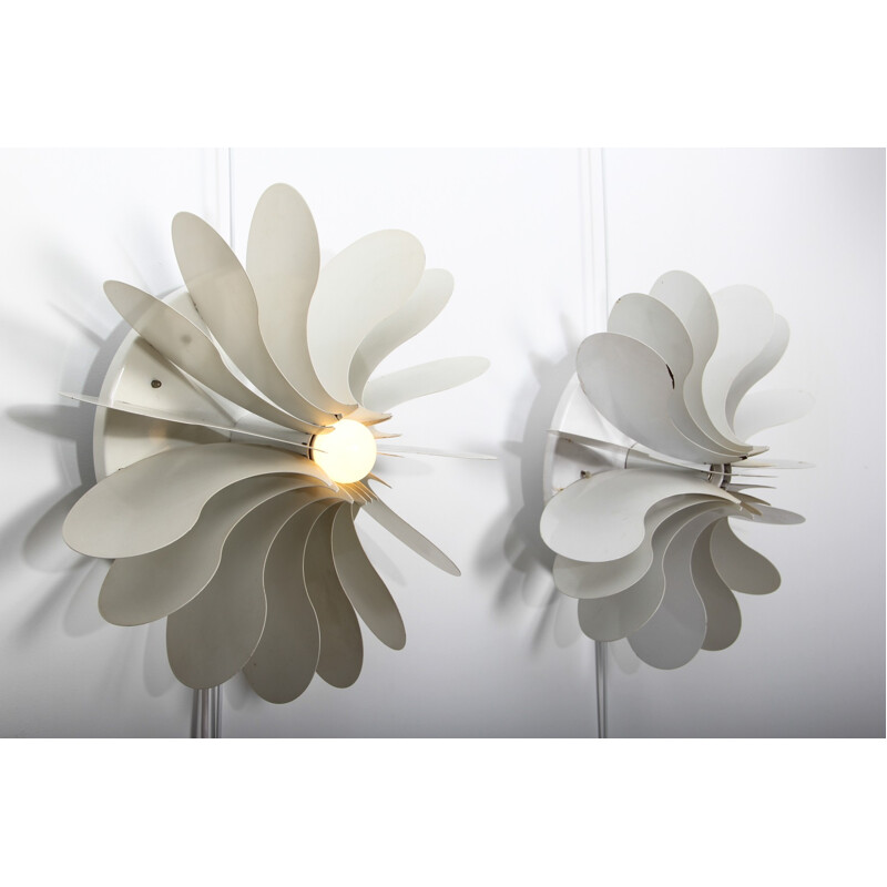 Wall lamp "Bolide B1095" in white lacquered metal, SNEYDERS - 1970s