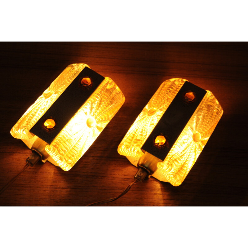 Vintage set of 2 Sconces by Vitrika - 1960s