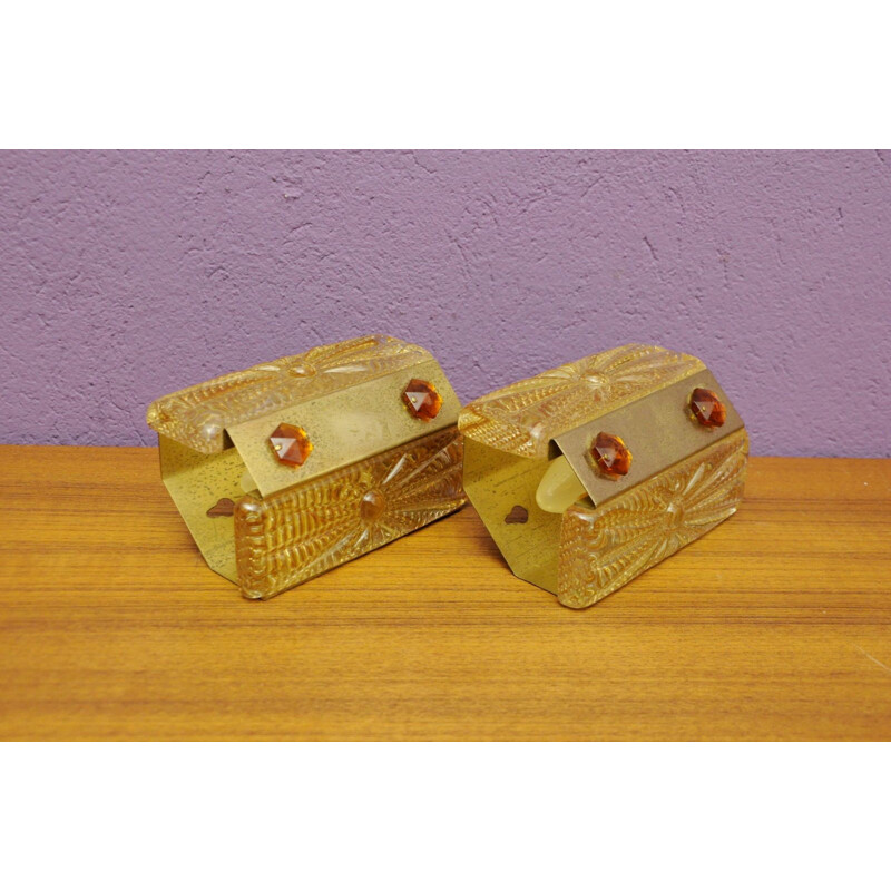 Vintage set of 2 Sconces by Vitrika - 1960s