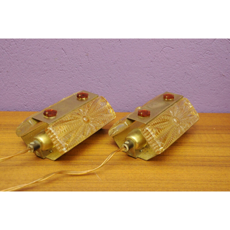 Vintage set of 2 Sconces by Vitrika - 1960s