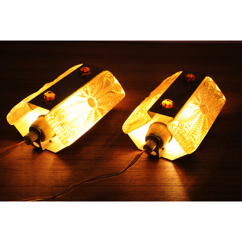 Vintage set of 2 Sconces by Vitrika - 1960s