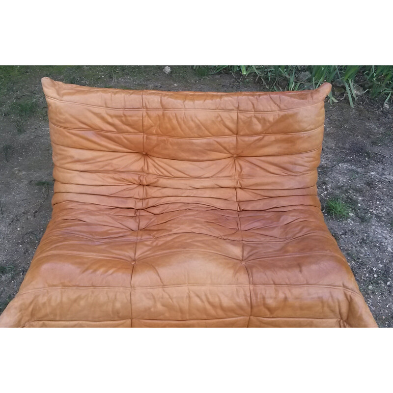 Set of Togo leather sofas by Michel Ducaroy for Ligne Roset - 1970s