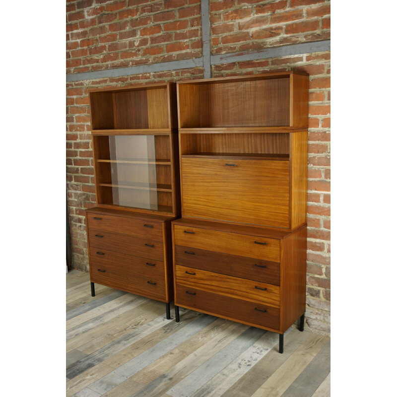 Pair of storage furniture in wood - 1950s