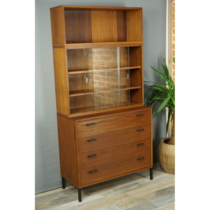 Glass bookcase in wood - 1950s