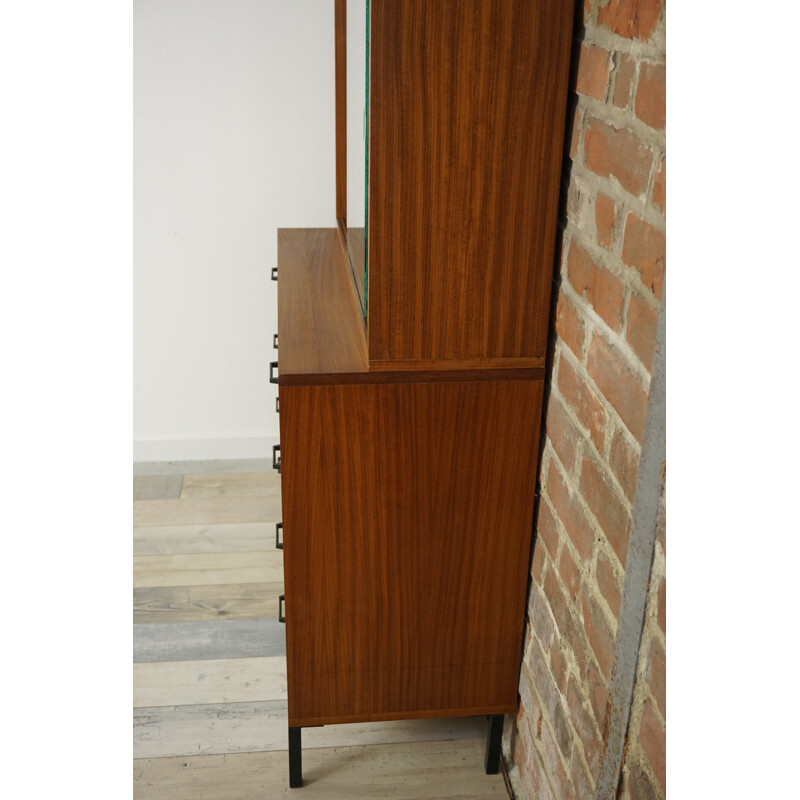 Glass bookcase in wood - 1950s