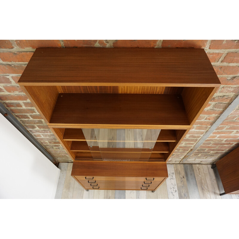 Glass bookcase in wood - 1950s