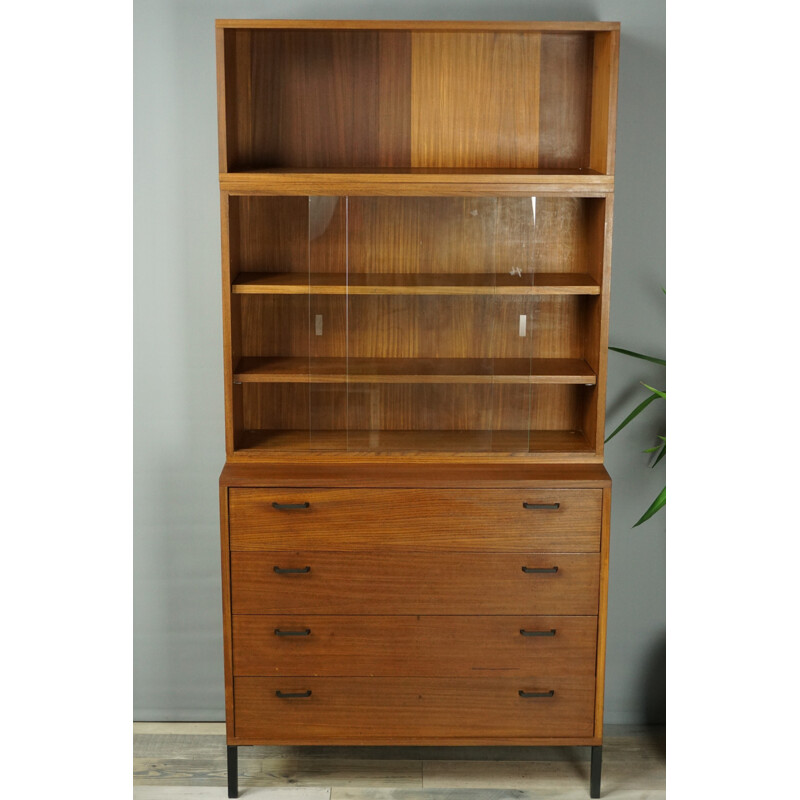 Teak chest of drawers with showcase - 1950s