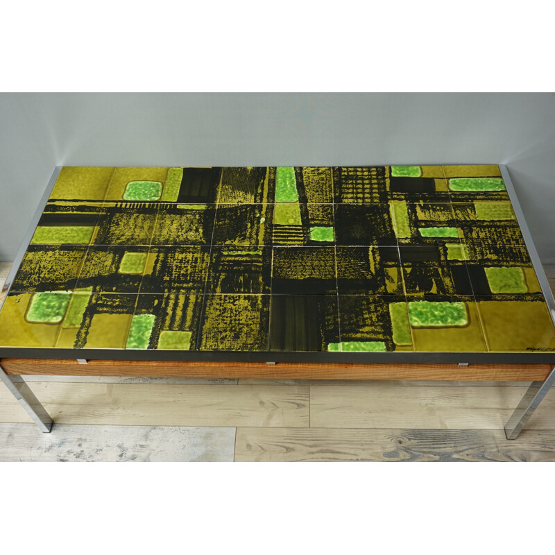 Chromed vintage coffee table  - 1950s