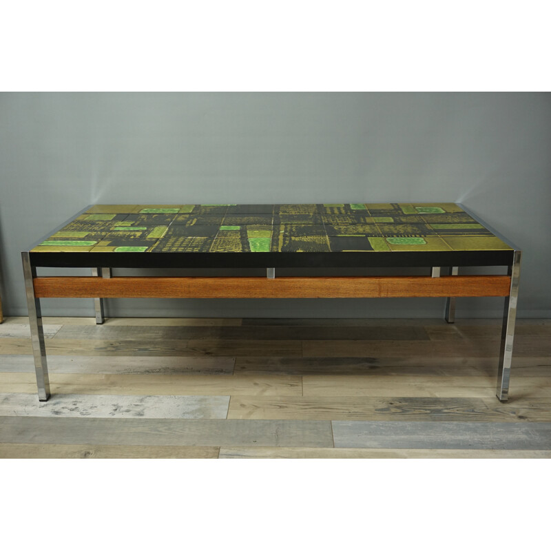 Chromed vintage coffee table  - 1950s