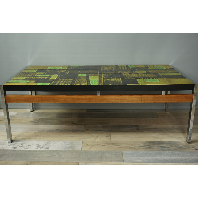 Chromed vintage coffee table  - 1950s