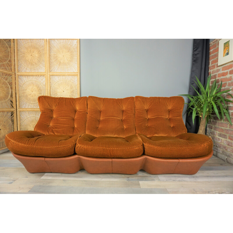 Vintage Cognac Colored Living Room Set - 1960s