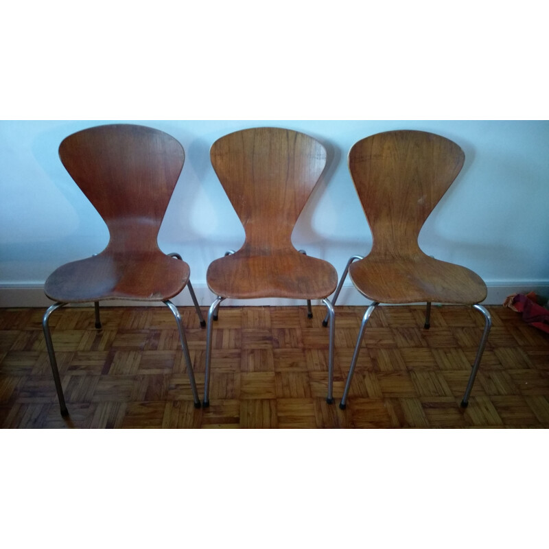 Set of 3 Jacobsen "3204" chairs - 1960s