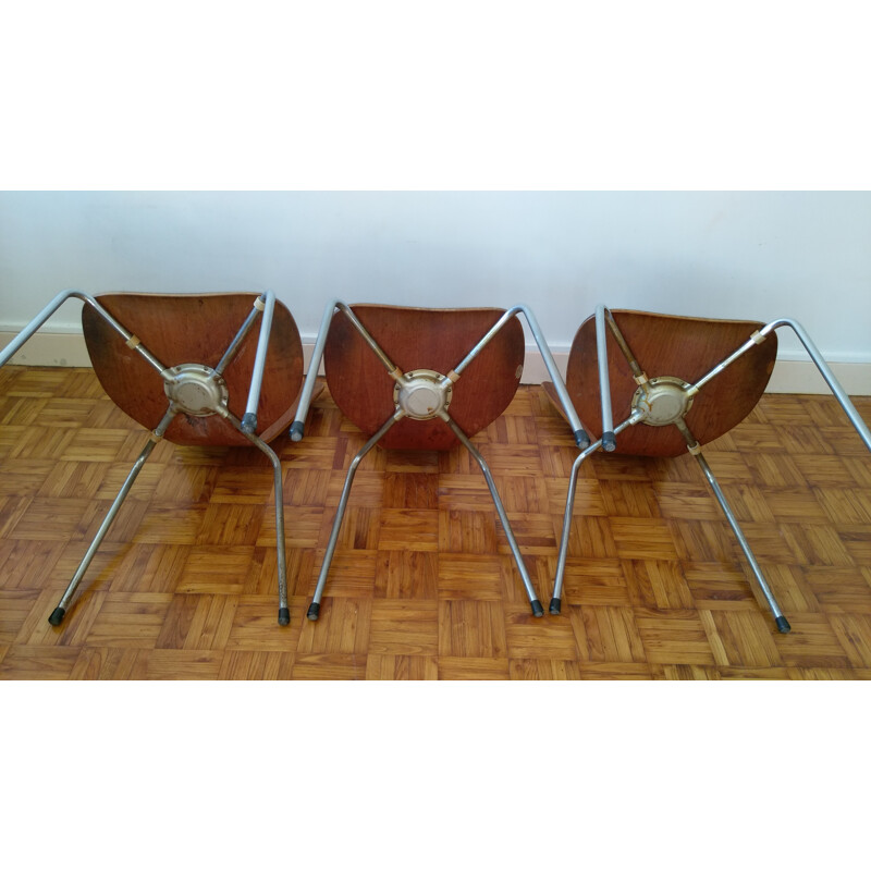 Set of 3 Jacobsen "3204" chairs - 1960s