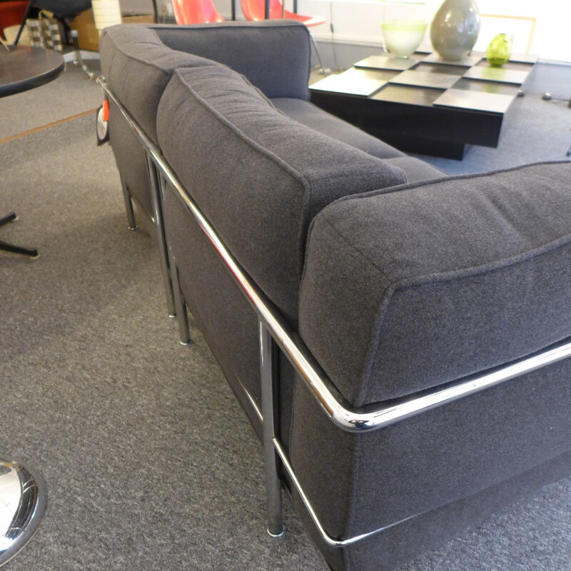 Canapé LC3 gris, Le Corbusier édition Cassina - 2000