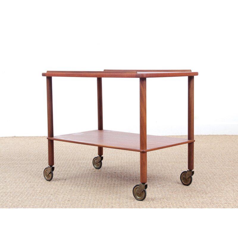 Scandinavian trolley with two teak trays - 1960s