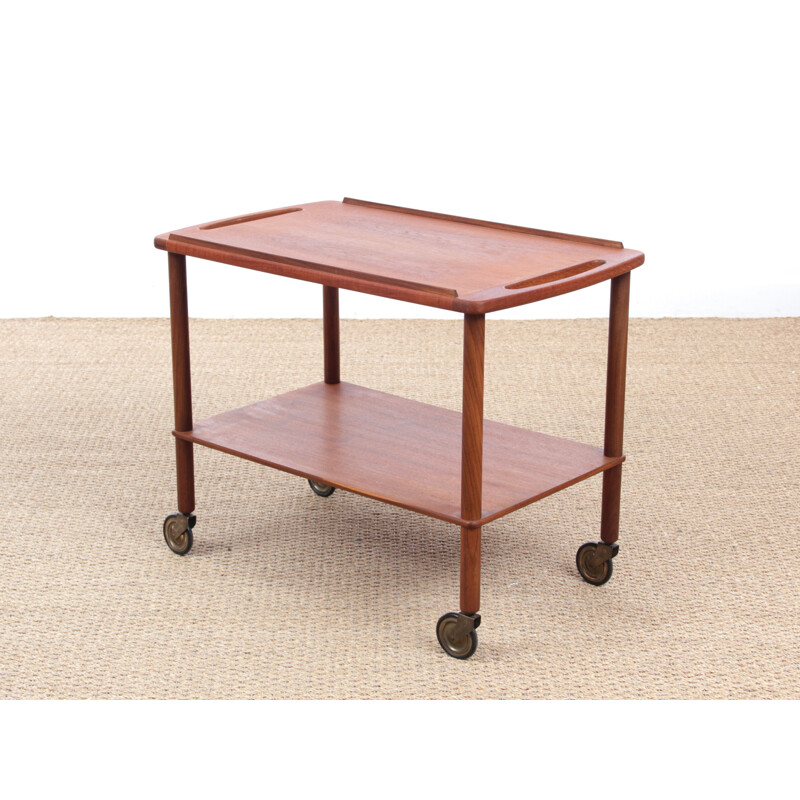 Scandinavian trolley with two teak trays - 1960s