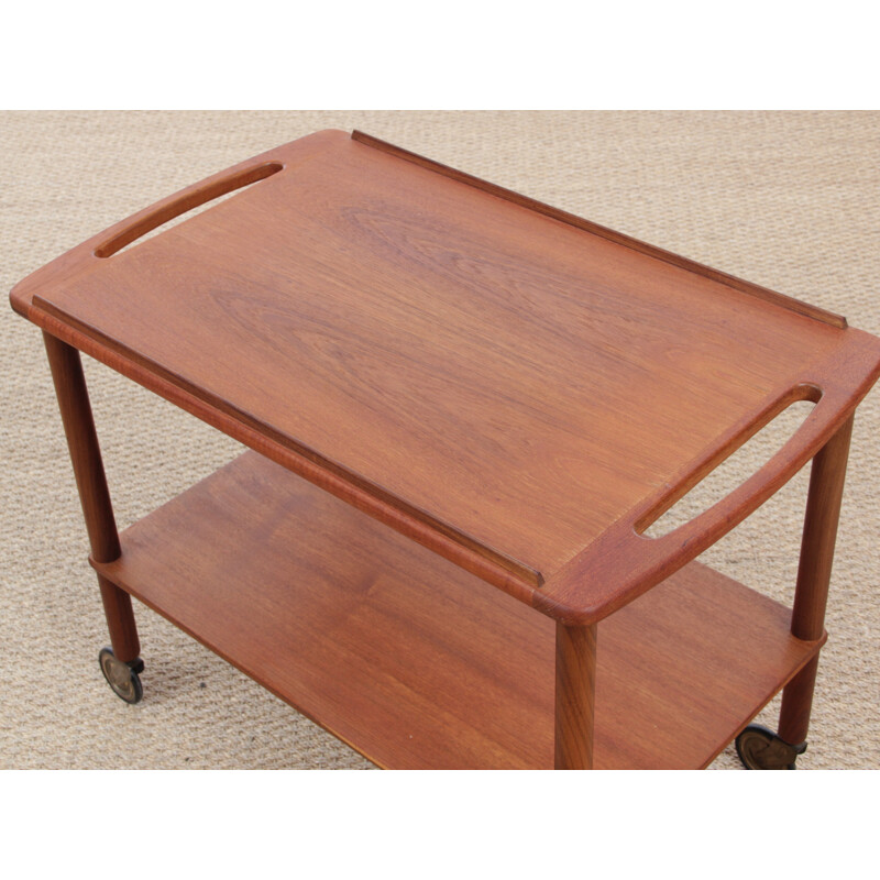 Scandinavian trolley with two teak trays - 1960s