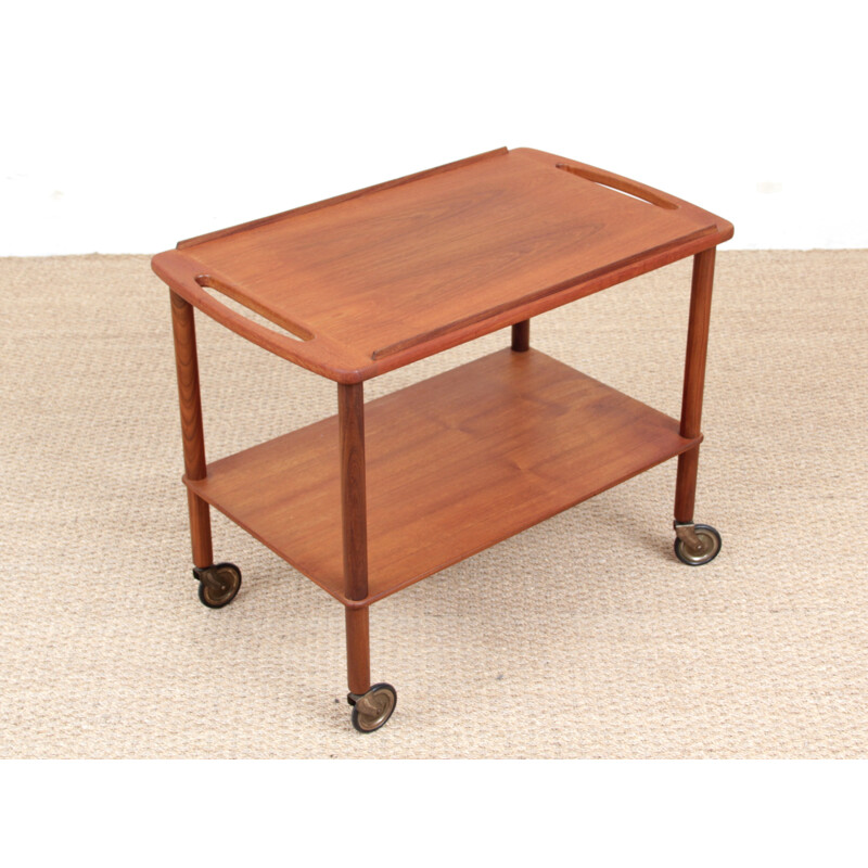 Scandinavian trolley with two teak trays - 1960s