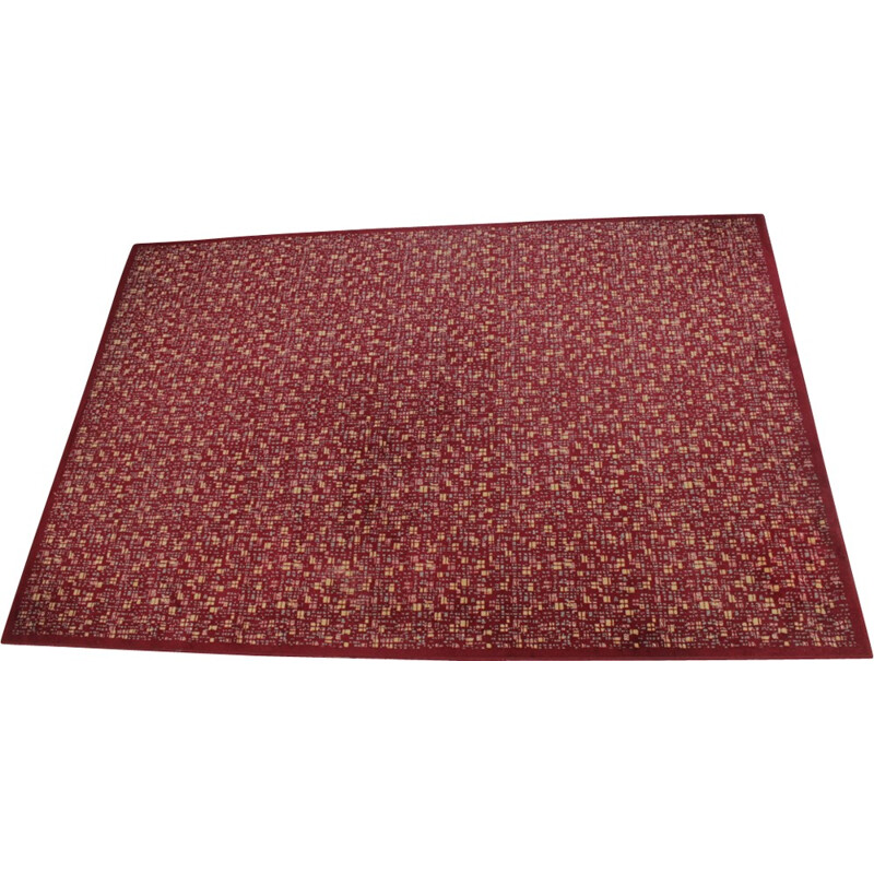 Vintage veelkleurig wollen tapijt - 1960