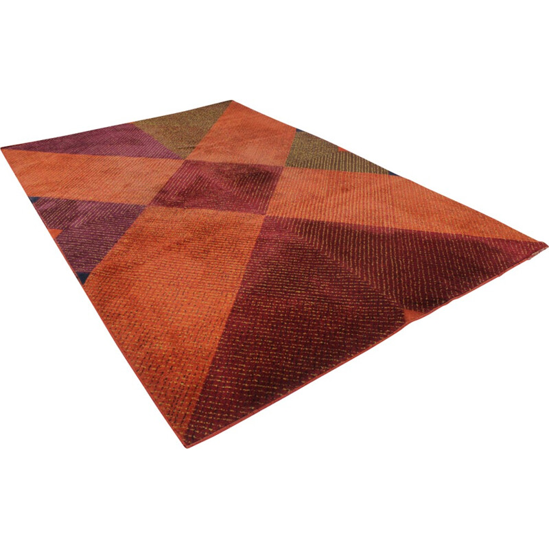 Geometric modernist carpet  by A. Kybal - 1960s