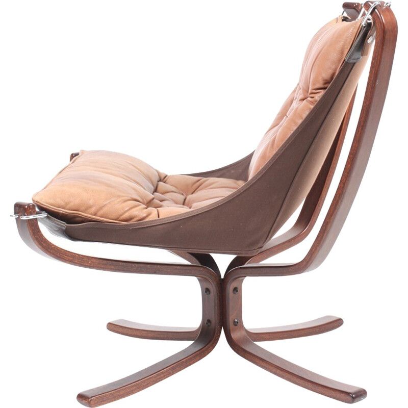 Leather "Falcon" armchair by Sigurd Resell for Vatne - 1970s