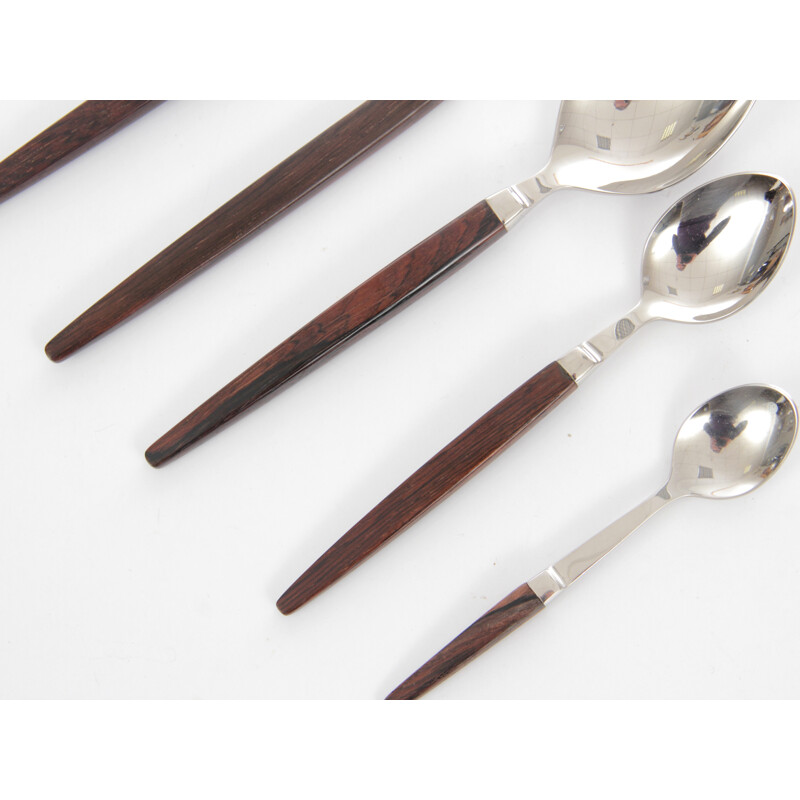 Scandinavian cutlery made of rosewood Eton model 60 pieces - 1950s