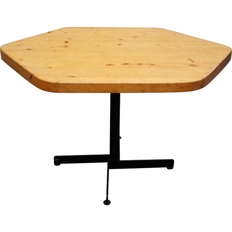 Table Vintage Hexagonale pour les Arcs, Charlotte Perriand - 1960
