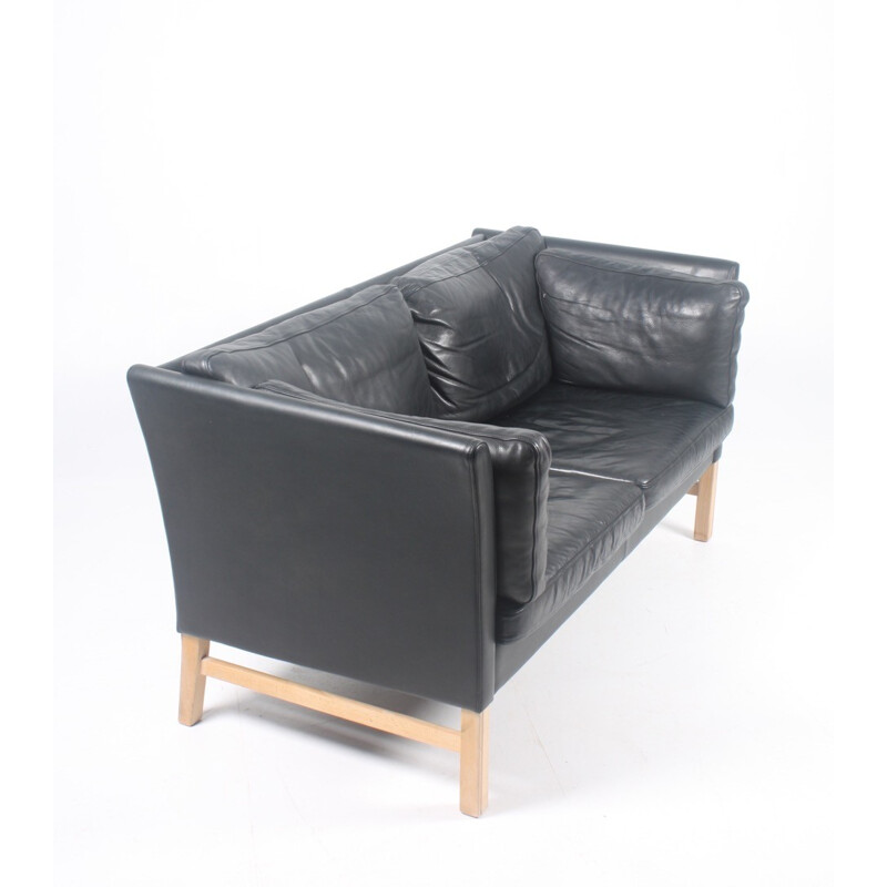 Danish Black Leather Sofa by Takashi Okamura & Erik Marquardsen for Skipper - 1980s