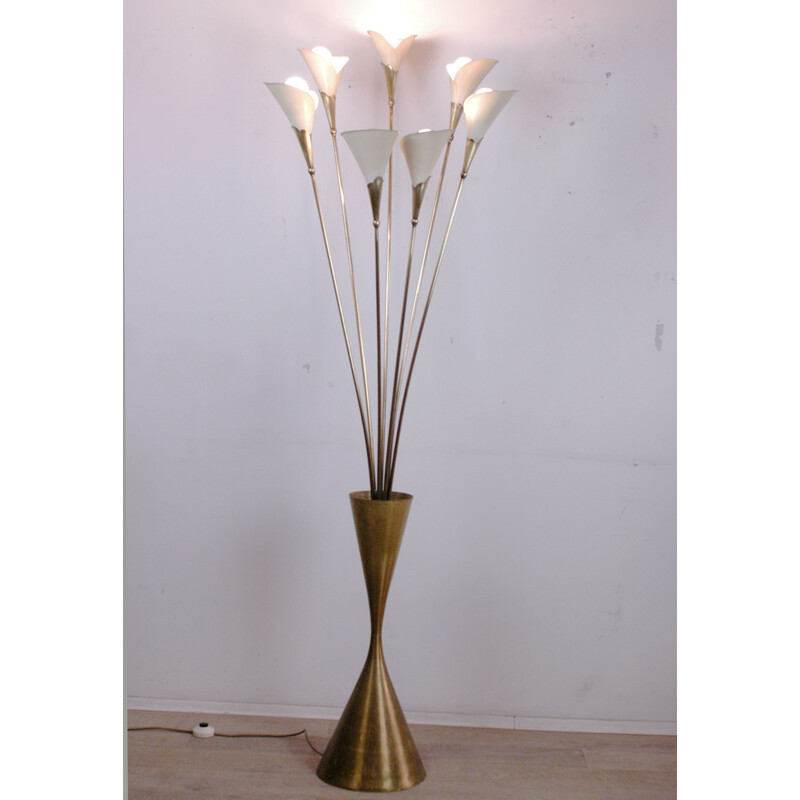 Vintage "Calla" floor lamp by Angelo Lelli for Arredoluce - 1950s