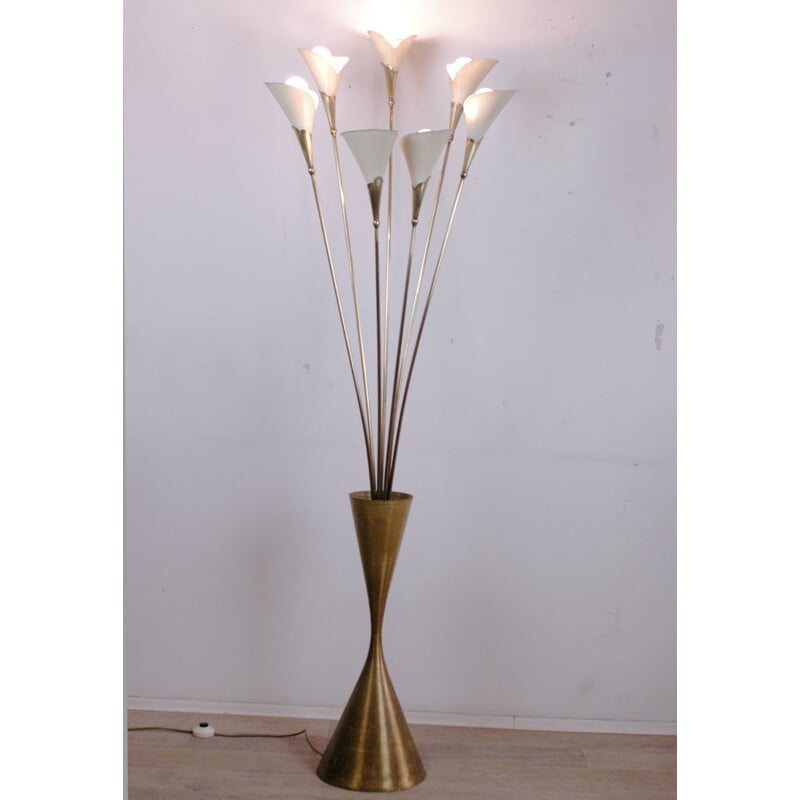 Vintage "Calla" floor lamp by Angelo Lelli for Arredoluce - 1950s