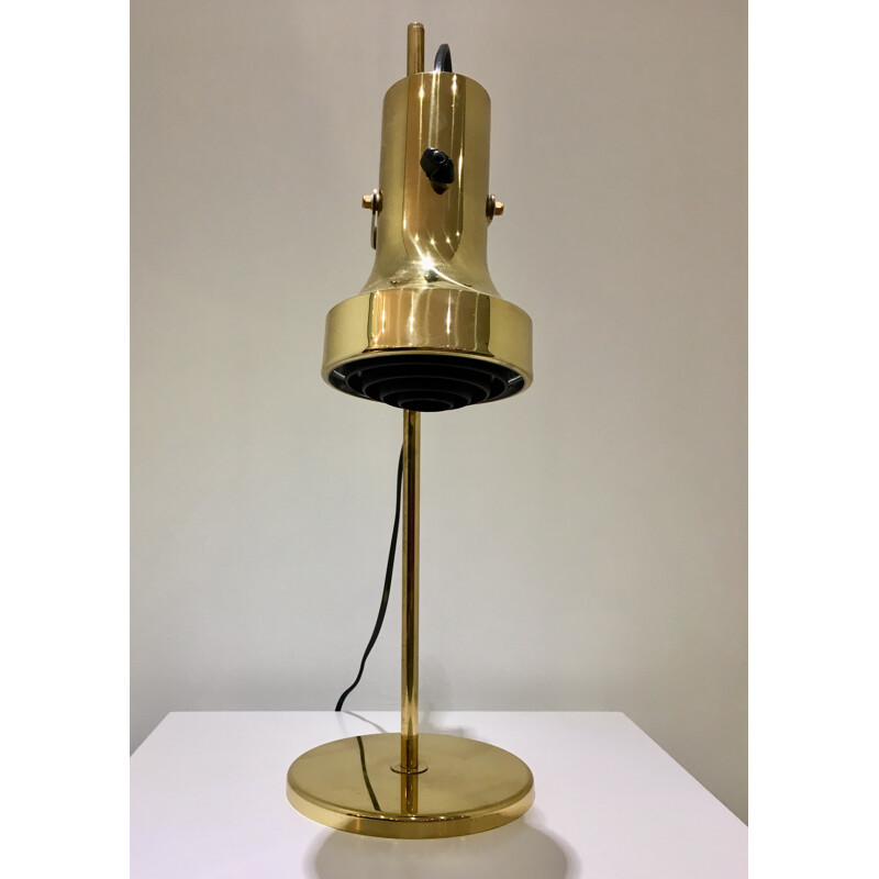 Lampe de bureau vintage en laiton de l'atelier Aneta - 1970