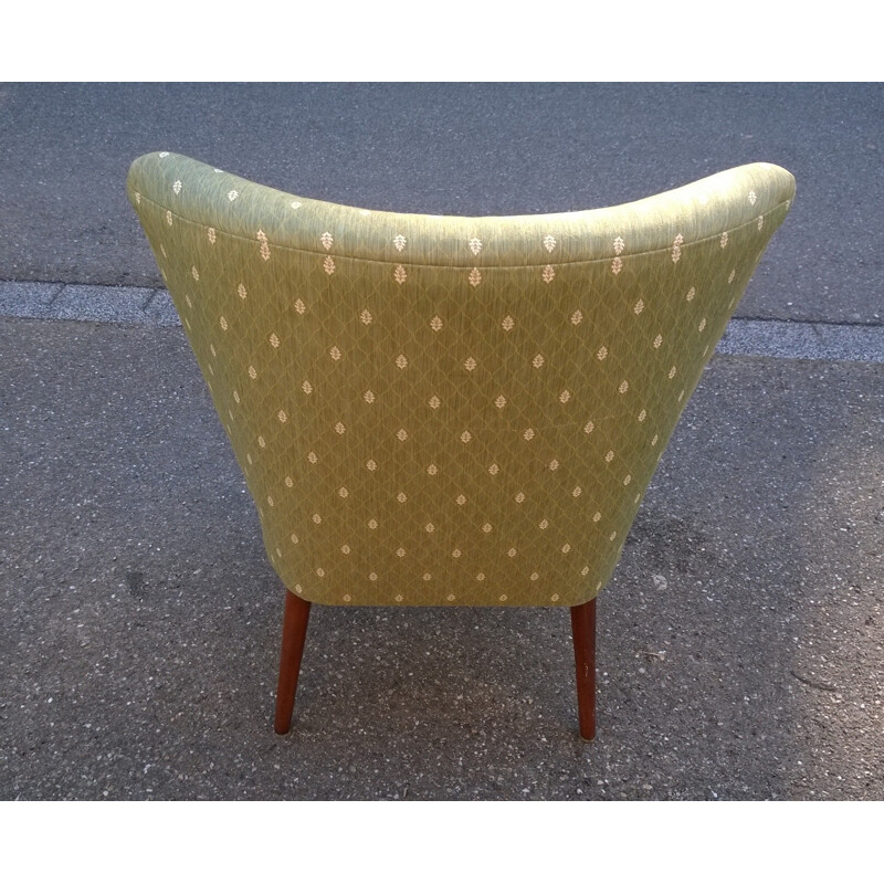 Vintage cocktail green water armchair - 1960s