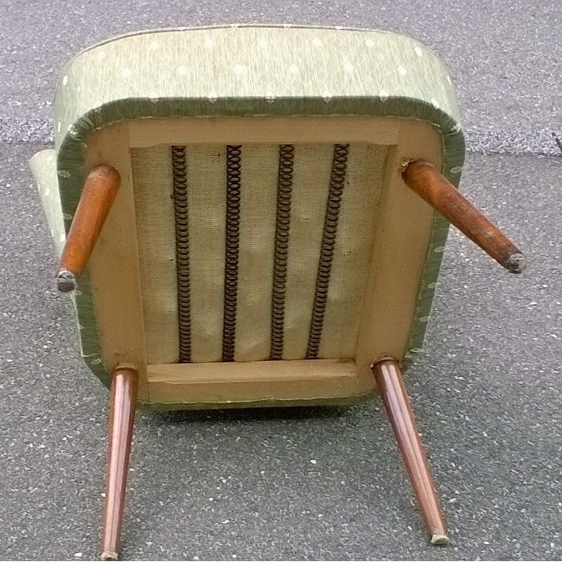 Vintage cocktail green water armchair - 1960s