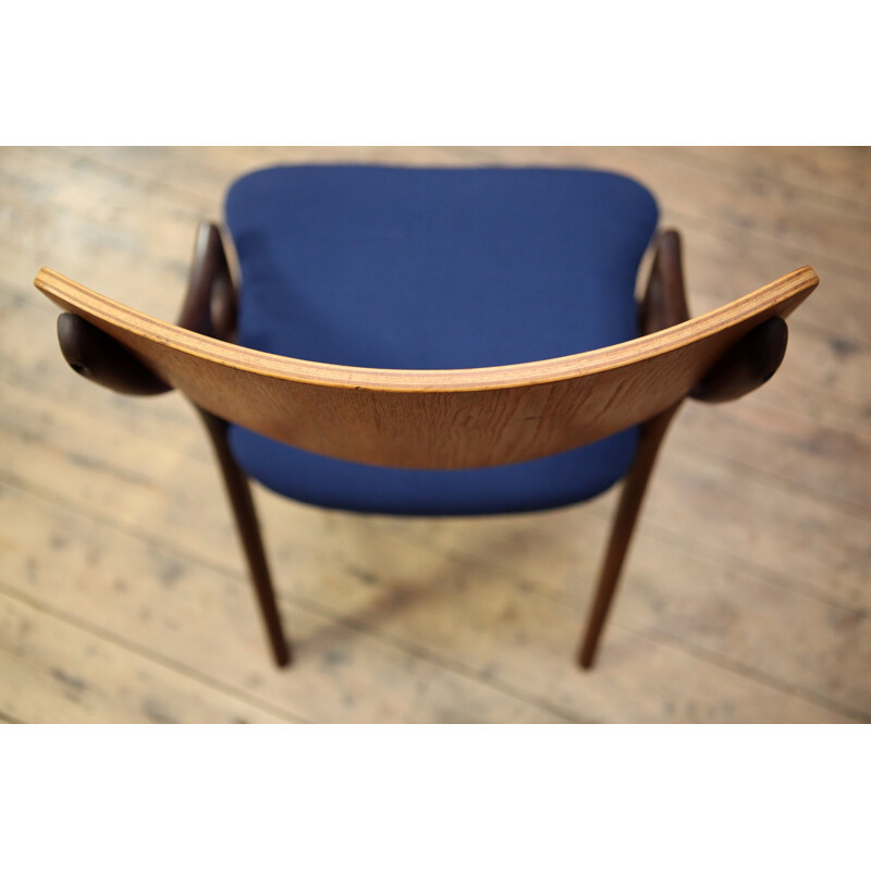 Blue Occasional Chair by Arne Hovmand Olsen for Mogens Kold Møbelfabrik - 1950s