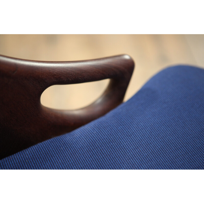 Chaise d'appoint bleue par Arne Hovmand Olsen pour Mogens Kold Møbelfabrik - 1950