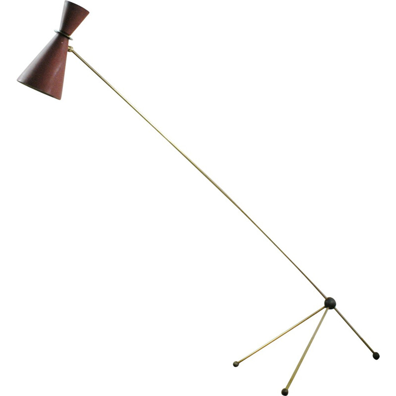 Italian vintage "Diabolo" Brass Floorlamp - 1950s