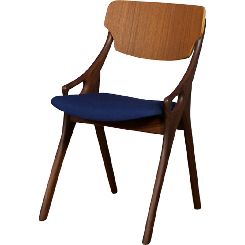 Chaise d'appoint bleue par Arne Hovmand Olsen pour Mogens Kold Møbelfabrik - 1950