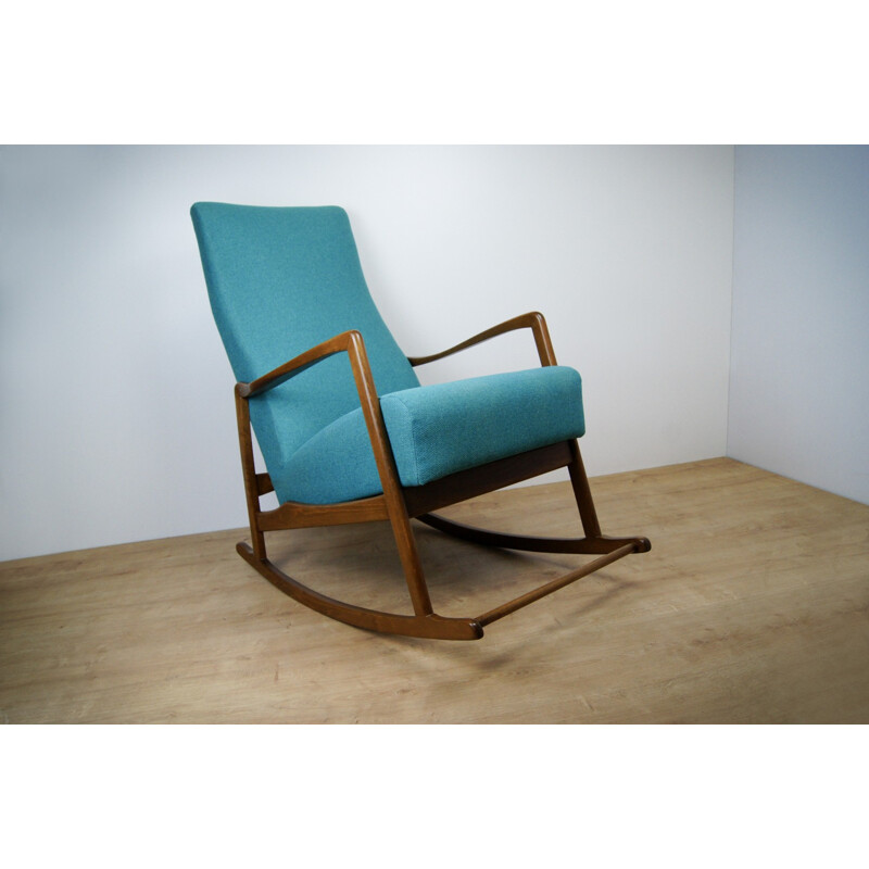Rocking chair vintage Moderne en hêtre - 1970