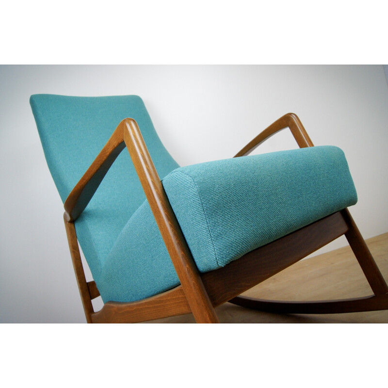Rocking chair vintage Moderne en hêtre - 1970