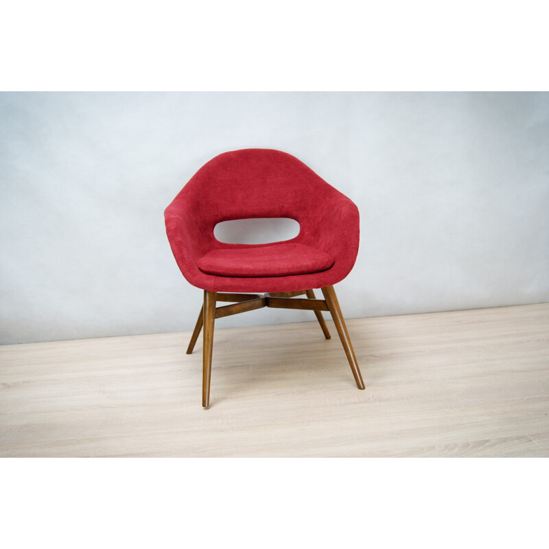 Pair of Red Shell armchairs by František Jirak - 1960s