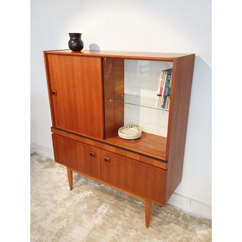 Sideboard in teak and glass - 1960s