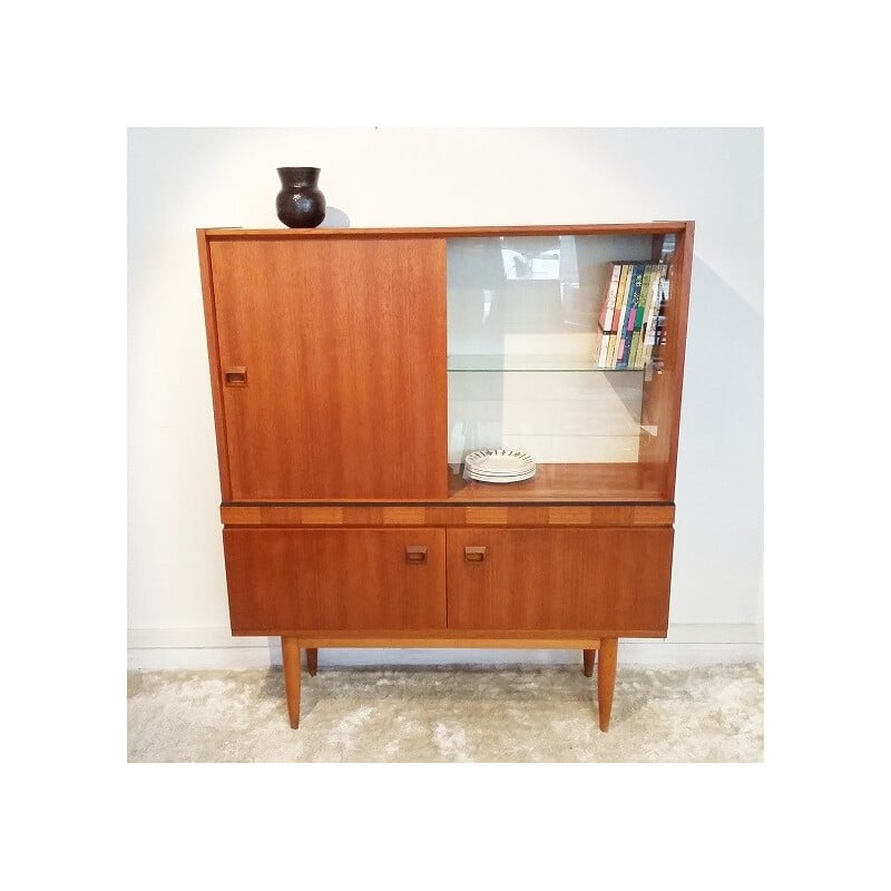 Sideboard in teak and glass - 1960s