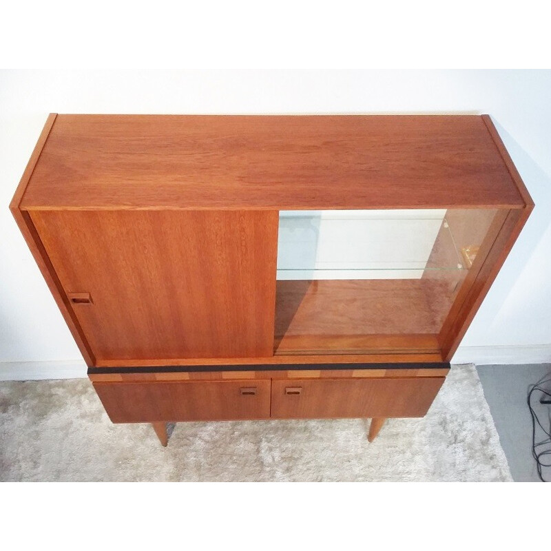 Sideboard in teak and glass - 1960s