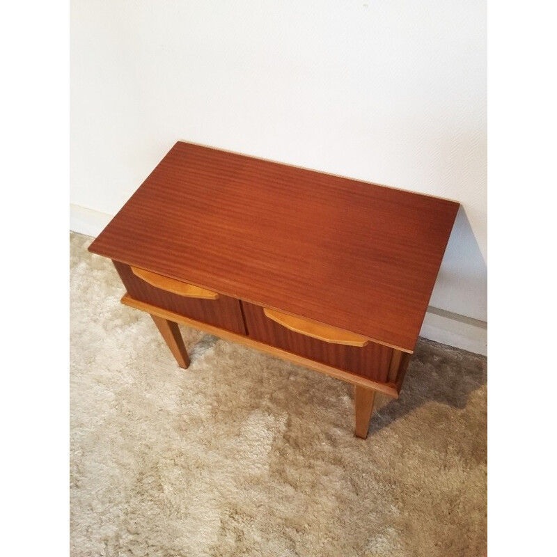 Bedside table in mahogany and beech - 1960s