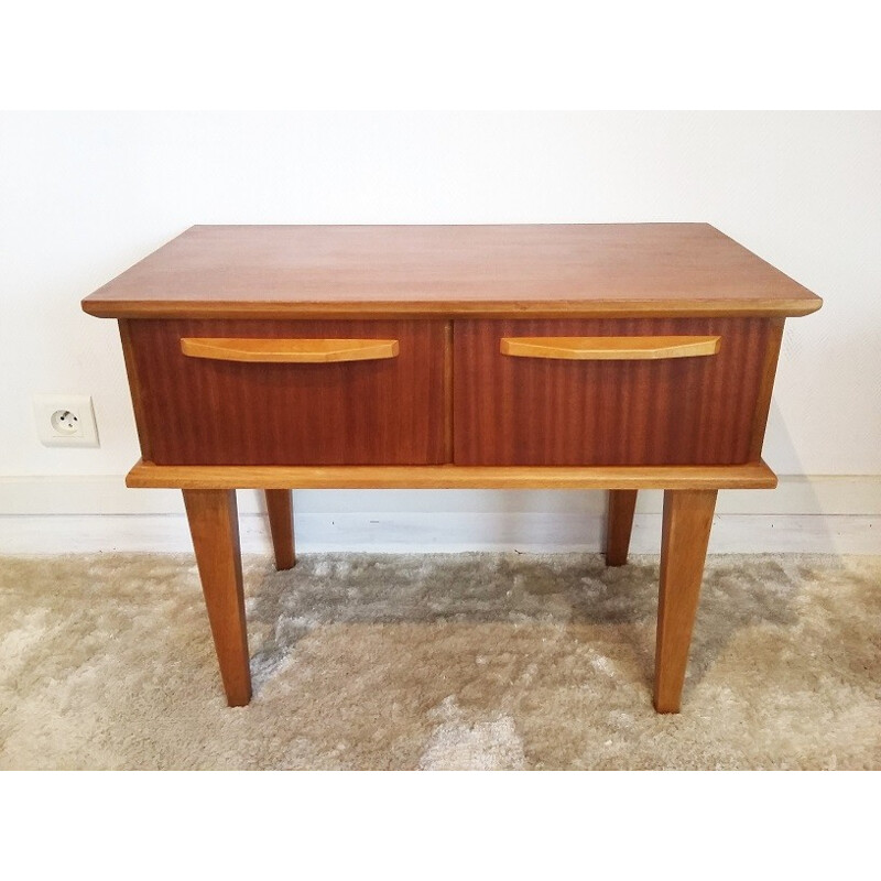 Bedside table in mahogany and beech - 1960s