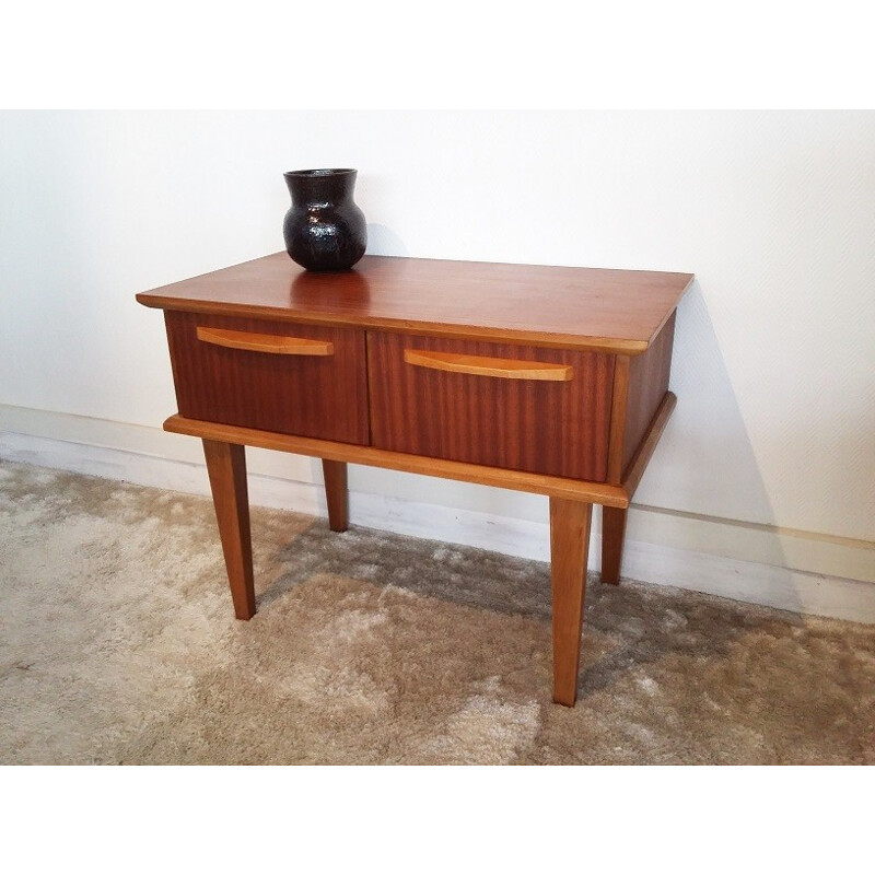 Bedside table in mahogany and beech - 1960s