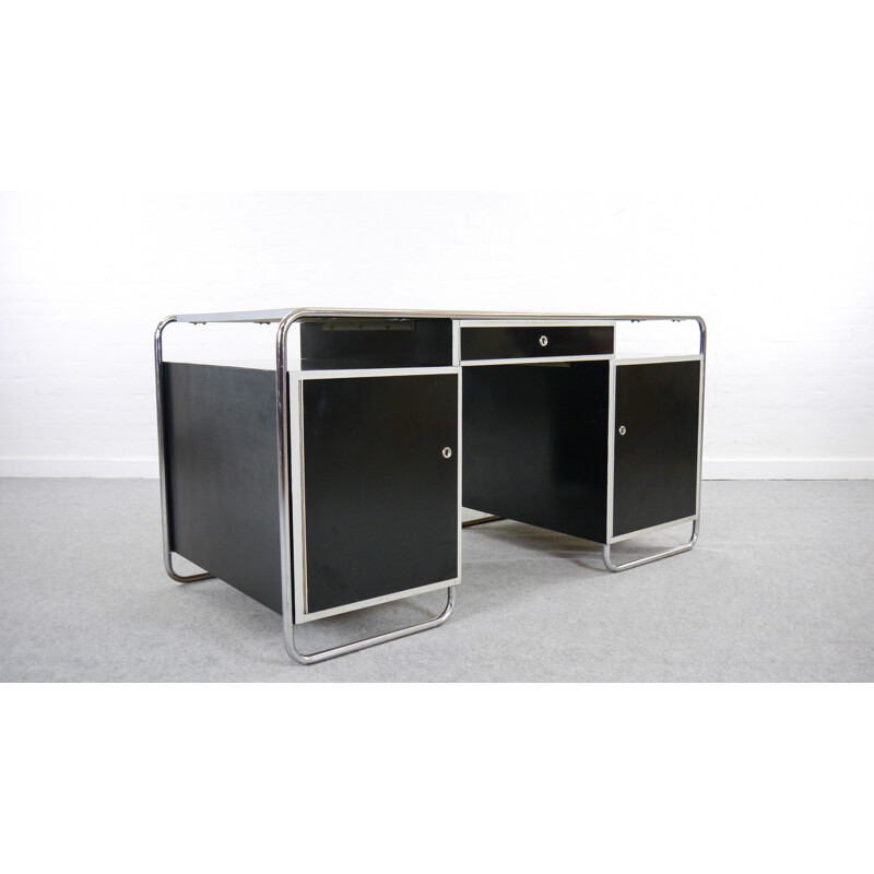 Vintage tubular steel Bauhaus desk - 1940s