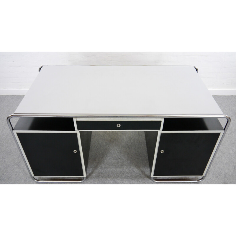 Vintage tubular steel Bauhaus desk - 1940s