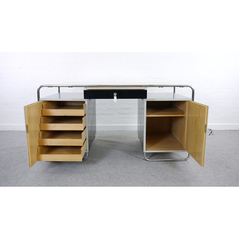 Vintage tubular steel Bauhaus desk - 1940s